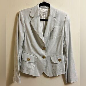 Banana Republic Women's Light Blue Linen Blend Blazer Tailored Jacket Size 6